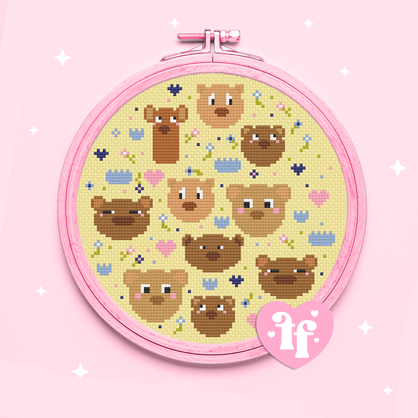 Beary Bears Cross Stitch Pattern