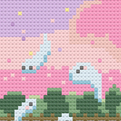 Time To Play Kawaii Graveyard Cross Stitch Pattern