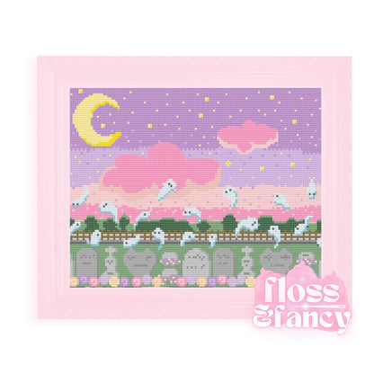 Time To Play Kawaii Graveyard Cross Stitch Pattern