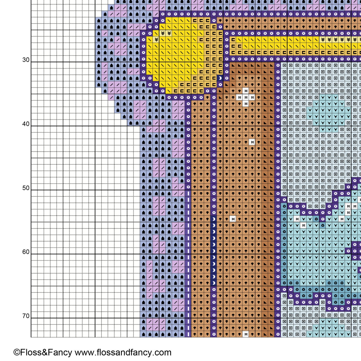 Happy Window Kawaii Cross Stitch Pattern