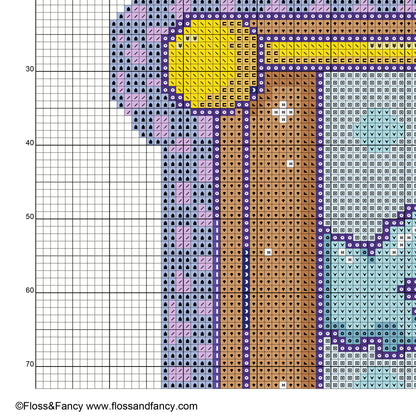 Happy Window Kawaii Cross Stitch Pattern