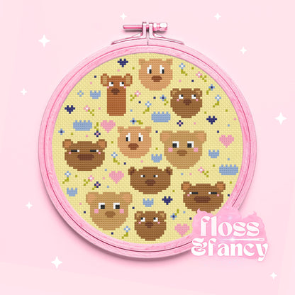 Beary Bears Cross Stitch Pattern