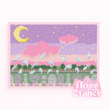 Time To Play Kawaii Graveyard Cross Stitch Pattern