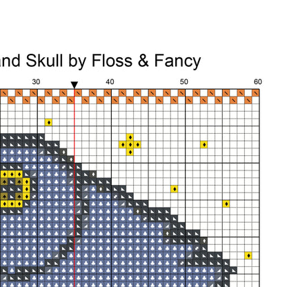 Crow and Skull Cross Stitch Pattern