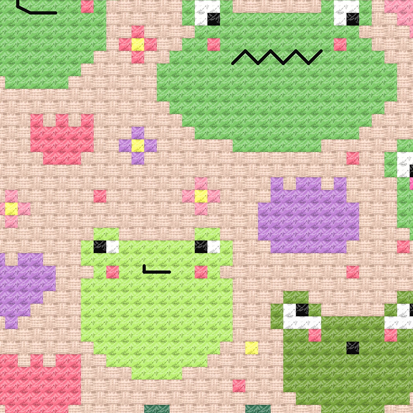 Frolicy Frogs Cross Stitch Pattern