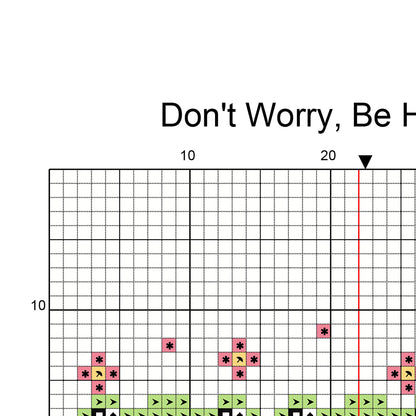 Don't Worry, Be Hoppy Cross Stitch Pattern