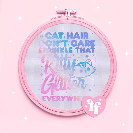 Cat Hair Don't Care Cross Stitch Pattern