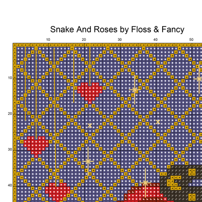 Snake & Roses Cross Stitch Pattern